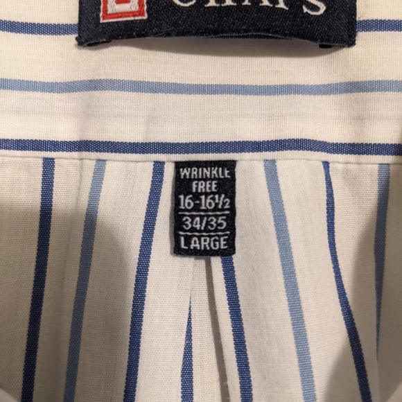 Chaps men's long sleeve button down shirt wrinkle free size large - Picture 2 of 4